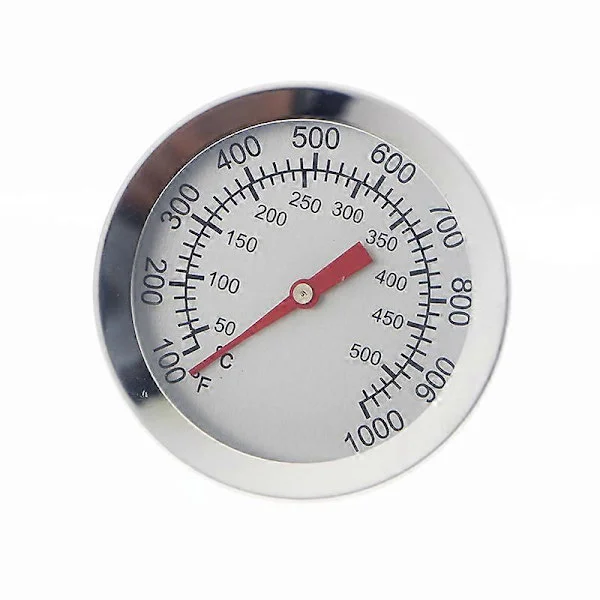 Grilltermometer, BBQ Grill Temperaturmåler, Temperaturmåler i Rustfritt Stål, Ovnstemperaturmåler med Skive