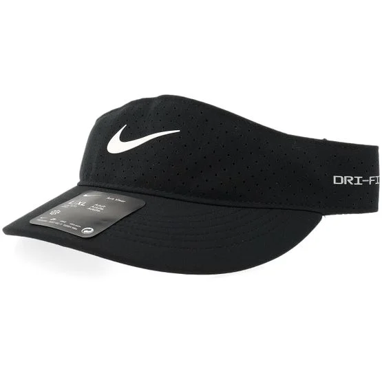 Nike - Svart visor Caps - Dri-Fit Advanced Ace Perforated Black Visor @ Hatstore