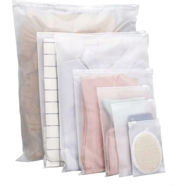Ziplock Bags for Clothes 35 Pcs Frosted Resealable Plastic Bags Zip-lock Seal Clothing Bags for School Trip Reusable Travel
