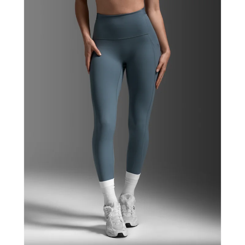 2XU Form Stash Hi-Rise Compression Tights Dark Sage/Dark Sage