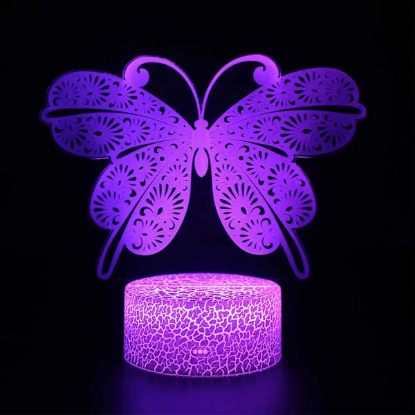 3D LED Natlampe 3D Illusion Lampe Børnelampe med 16 Farveskiftende Fjernbetjening 3D Natlampe Illusion Lampe Automatisk Skiftende Bordlampe