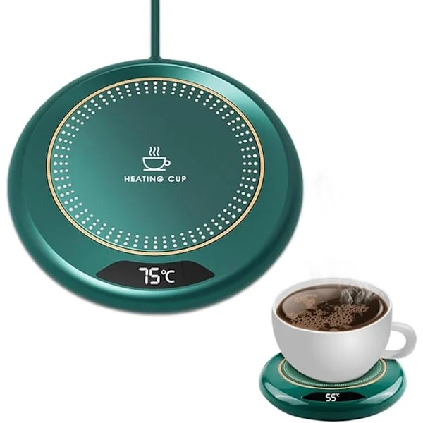 USB Kaffekopvarmer — 3 Justerbare Temperaturindstillinger, Smart Kontor Varmeplade, Multifunktionel med Automatisk Slukning, 8-Timers Drift