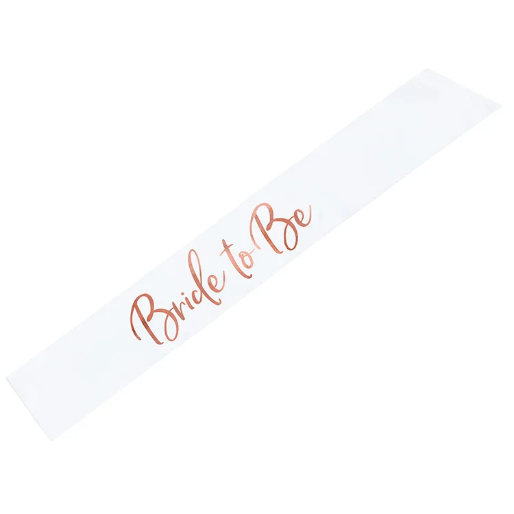 Sash "Bride To Be" Hvid 75cm