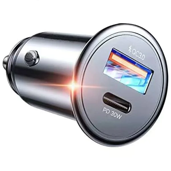 USB Biloplader, 48W Hurtig Opladning iPhone Biloplader, PD3.0QC3.0 Hurtig USB Biloplader Adapter Kompatibel med iPhone 13 12 11 Pro Max XS, Samsung 
