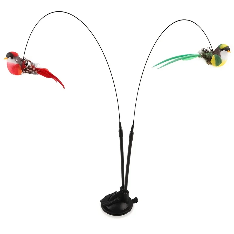 AliExpress - Twee vogels Kat plagen stok set simulatie vogel handsfree vogel kat stok lange paal dubbele paal met bel sterke zuignap kat