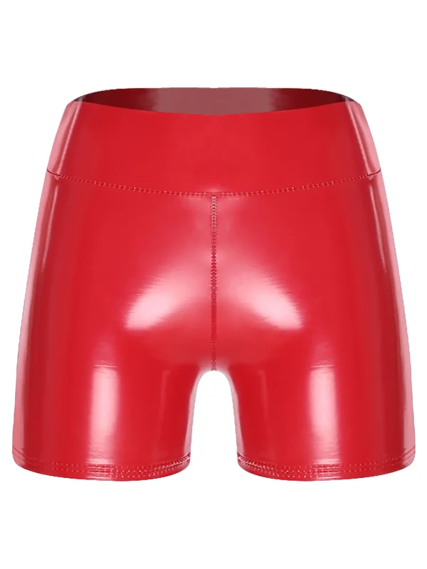 AliExpress - Damen Wet-Look High-Waist PU-Leder Shorts Pole Dance Hot Pants Dehnbare Skinny Cheeky Booty Shorts für Nachtclub Raves Party