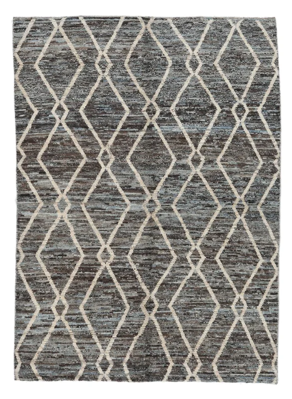 Berber Style Rug Modern Black/Dark Grey (Wool, )