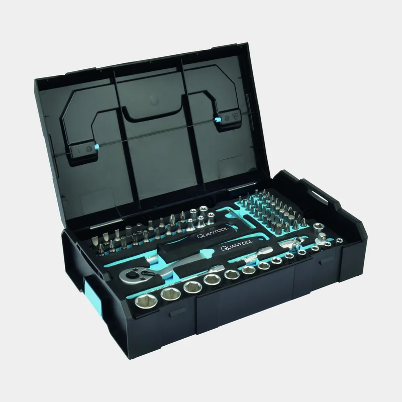 Socket wrench set Quantool Inlay Socket Set L Boxx Mini system, 85 pieces