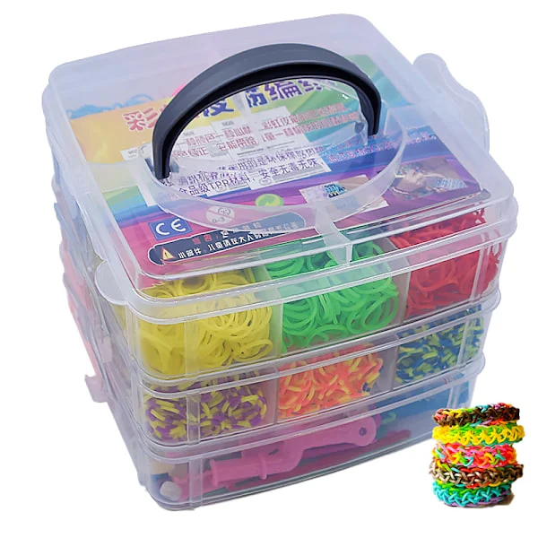 Loom Bands sett 4.500 stk strikker - Lag egne armbånd & figurer flerfarget