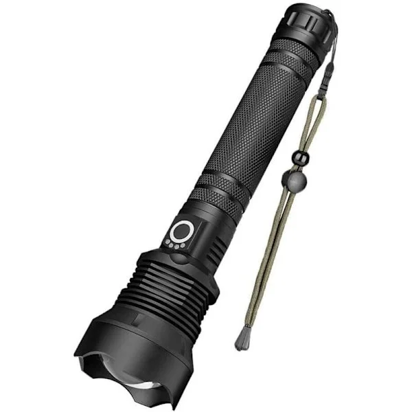Ultra kraftfull LED-ficklampa, uppladdningsbar ficklampa 90000 lumen XHP70 Ultra kraftfull ficklampa justerbar zoombar