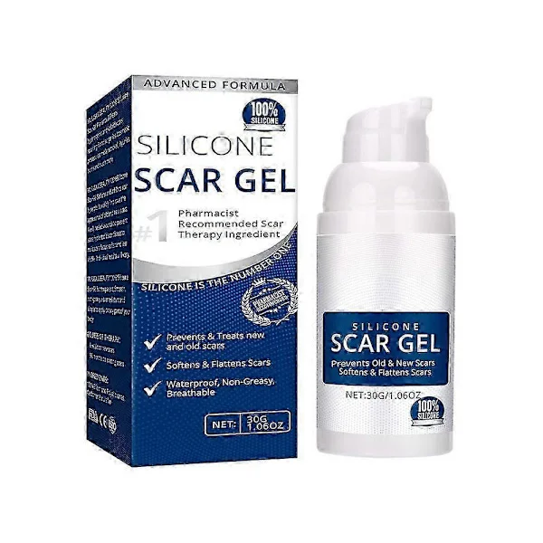 Silicone Scar Gel, Scar Cream, Advanced Scar Gel for Surgical Scars, C-sections, Stretch Marks, Acne, Injuries, Burns (1 pc)