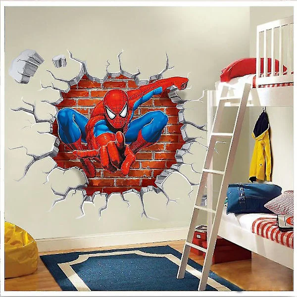 3D tegneserie Spiderman veggklistremerker superhelt for gutter barnerom hjemmeinnredning barnehage veggdekaler gave tapet