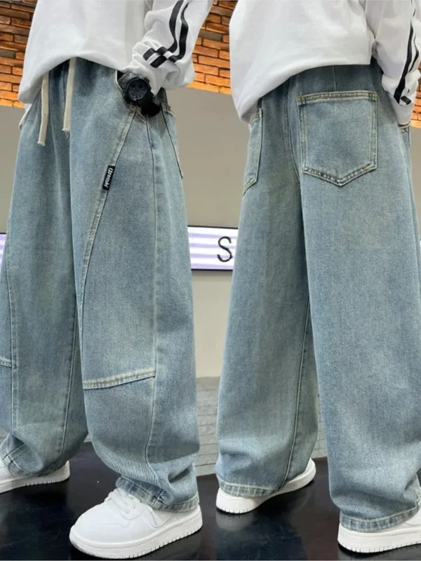 AliExpress - Jungen-Jeans Frühling 2026 Kinder Trendige Hosen 3-12 Jahre Jungen Lässige Denim-Hosen Kleine Jungen Teenager Weite Hosen