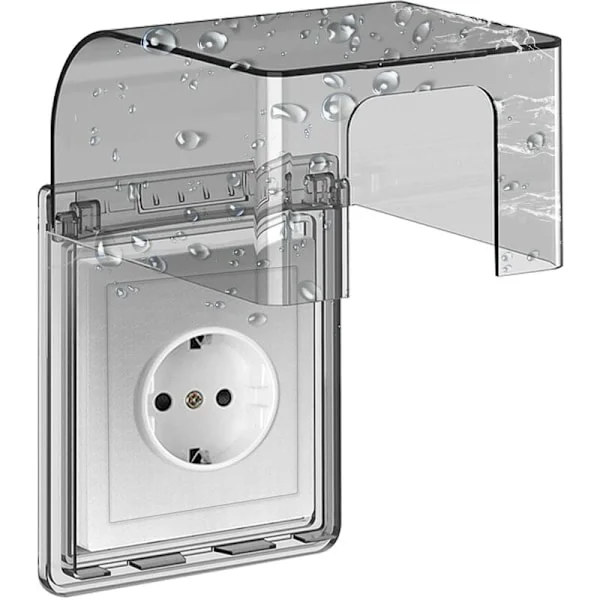 Typ 86 Vattentätt Väggmonterat Eluttagsskydd, Vattentätt Eluttag 10,8x7,5x12,3cm, för Badrum och Kök