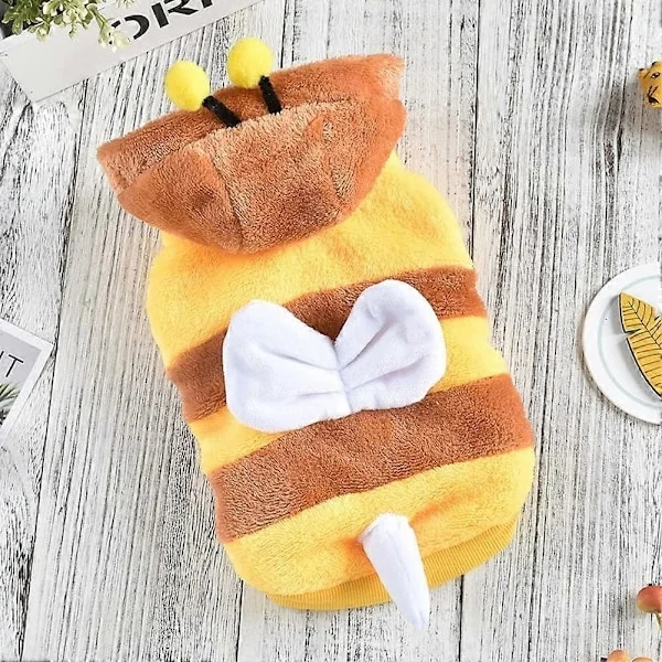 Hund Halloween Kostyme Katt Halloween Klær Valp Katt Bie Kostyme Klær Chihuahua Hundegenser Små Hundejakker (M)
