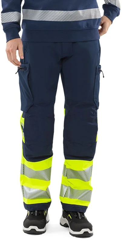 Arbetsbyxor Fristads Herr Varselbyxa Green stretch 2647 GSTP, klass 1, Varsel Gul/Marinblå Arbetskläder