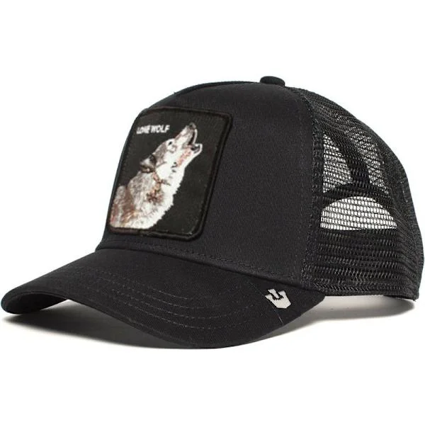 Animal Trucker Mesh Hat Goorin Bros Snapback Cap Herr Lone Wolf Sort zdq