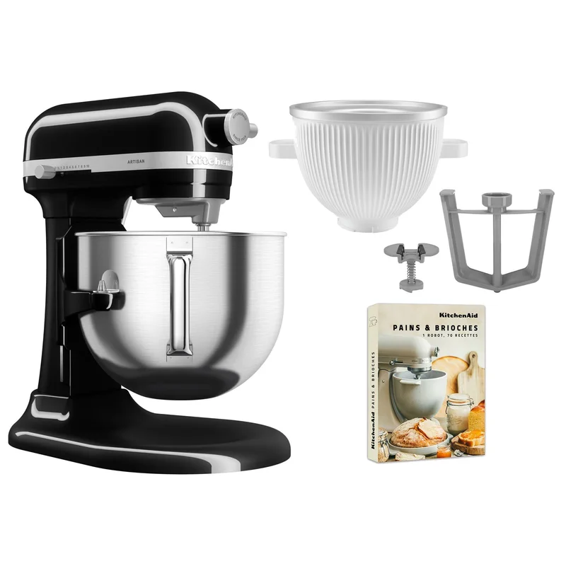 Kitchenaid Artisan 5KSM70SHXE køkkenmaskine 6,6 liter + 5KSMICM Ice Cream Maker, onyx black | KitchenOne