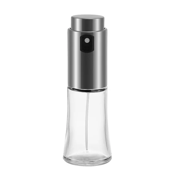 70ml oljesprayflaska i rostfritt stål+glas med trycksatt fin dimma, silver, påfyllningsbar för varmluftsfritös och kök