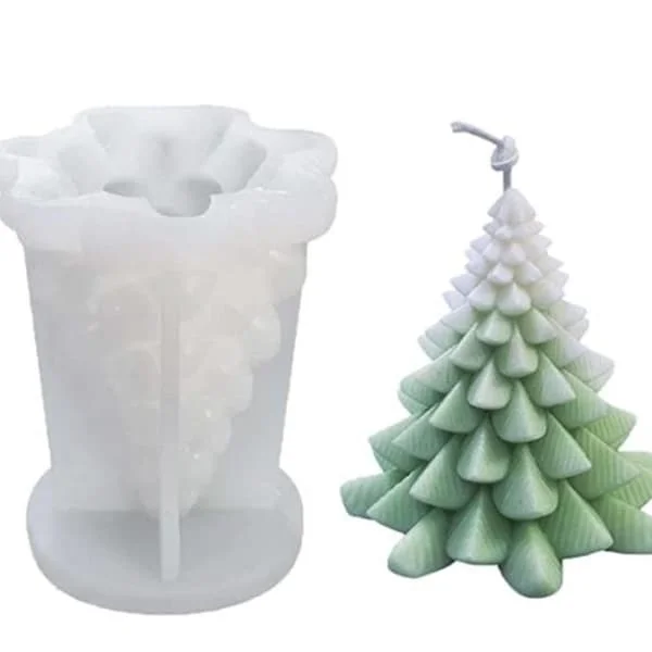 Christmas Tree Candle Mold Pine Needle Scented Candle Plaster Ornament D