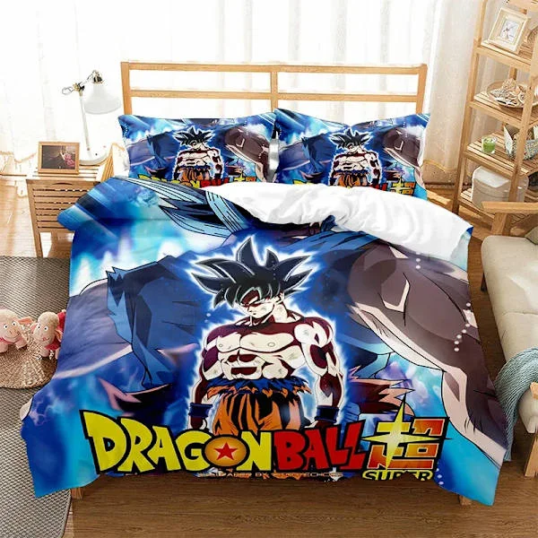Dragon Ball Z Sengetøy SETT Anime Figur Son Goku Trykt Sengetøy Sengeteppe Barn Soverom Sengetrekk Sengetøy Sett