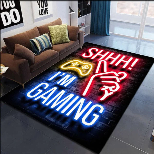 Store Gaming Gulvtepper, 3D Gamer Teppe Interiør Stue Teppe FARGE 3 100*150cm