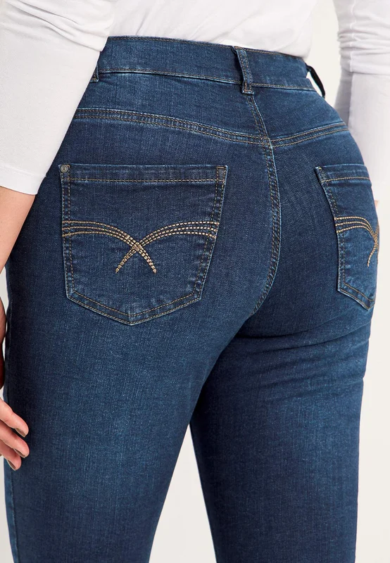 Cellbes of Sweden - Jeans med resår i sidorna - två längder Elsa - mörkblå / denim - för damer - 34R