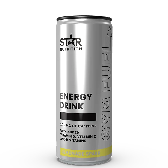 Energidrikk Star Nutrition Gym Fuel 330 ml, Lemonade Spark - Bodyman.dk