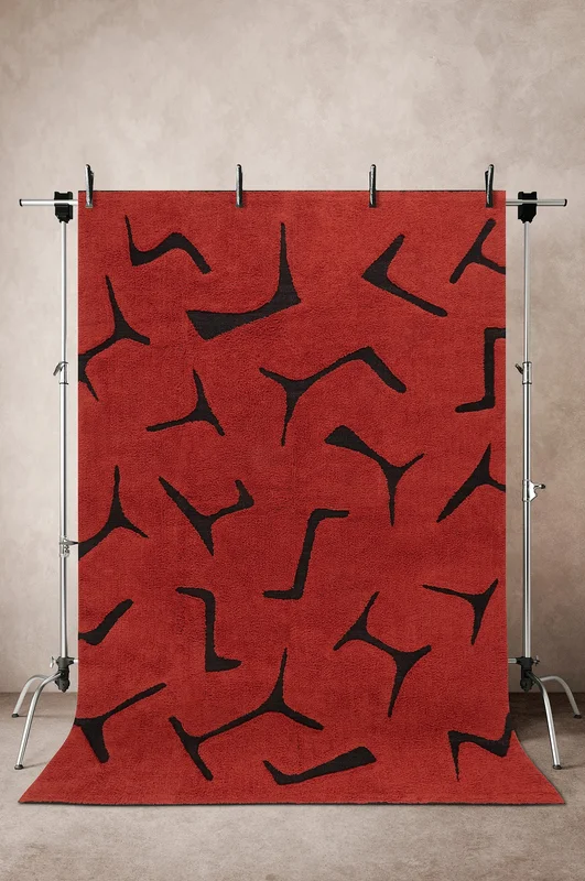 Jotex - Villamatto 200x300 Cm Ruoste/musta Puuvillaa Ruoste/musta JUNIPER Osta Puuvillamatot & räsymatot Jotex