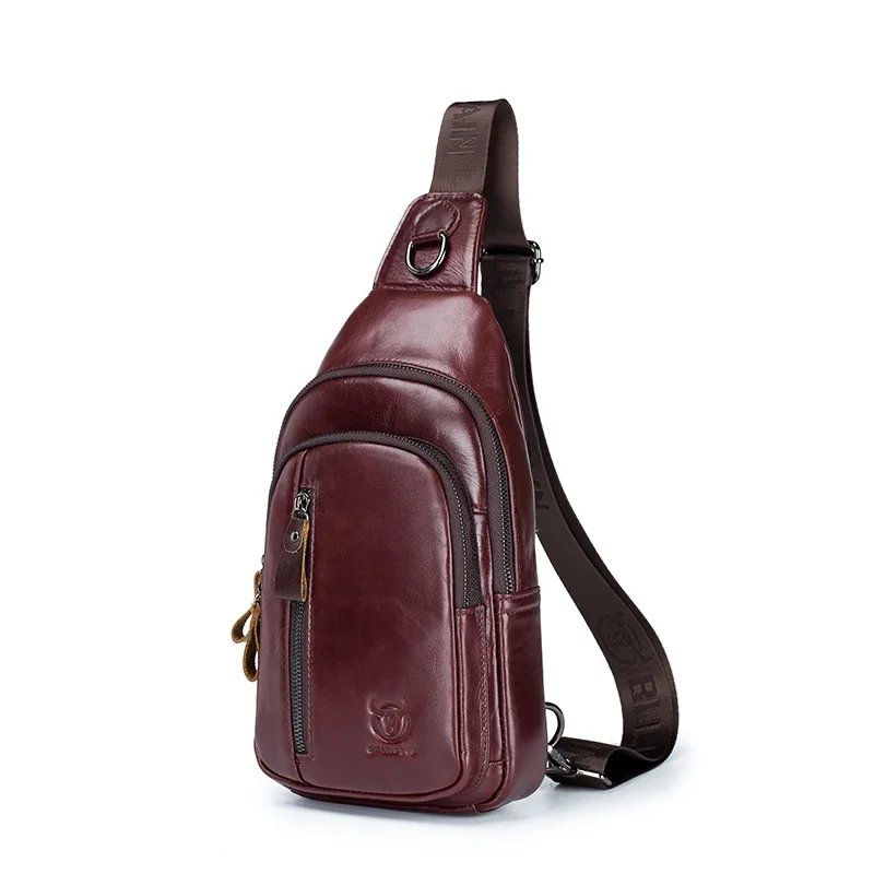 AliExpress - BULLCAPTAIN sac de poitrine en cuir véritable grande capacité cartable décontracté multi-fonctionnel première couche en cuir sac à 