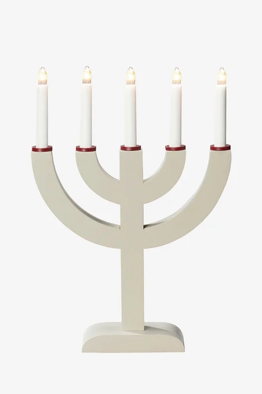 Konstsmide - Elljusstake 5 ljus trä 41,7cm - Beige - Adventsljusstakar - Från Homeroom