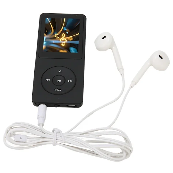 MP3 MP4-spiller 1,8 tommers skjerm 8 GB minne 64 GB utvidbart 30 timers avspilling Multifunksjonell sportsmusikkspiller svart