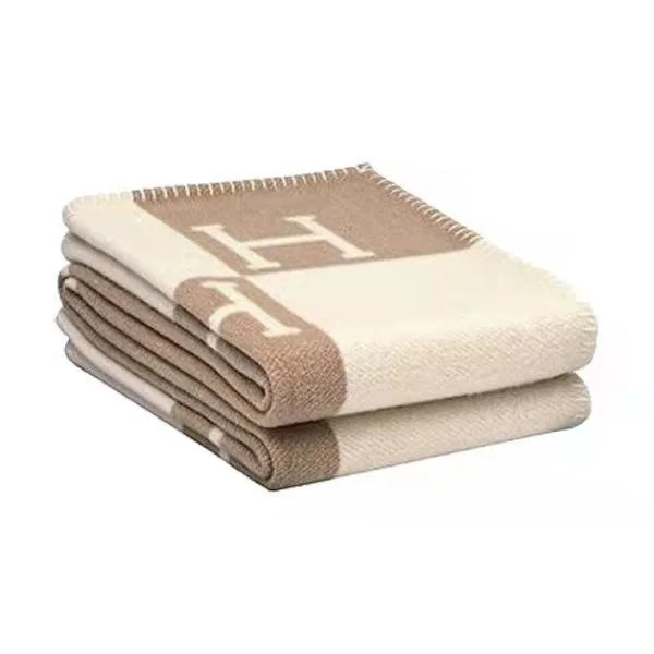 H-filt Puder Faux Uld Kashmir Pude Sofa Plaid Tæppe - Perfekt