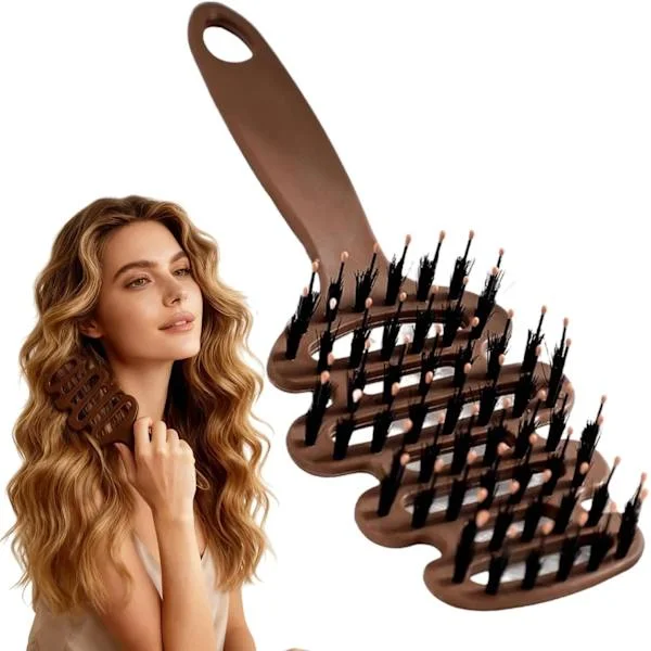 Cithway Volume + Bristle Brush, Curly Hair Brush, Curly Hair Brush, Hair Brush with Ball-Tipped Bristles for Volume Scalp Massage (FMY)