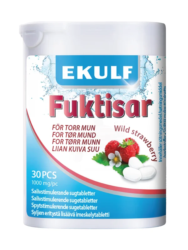 Ekulf Fuktisar Sugetabletter mot munntørrhet, 30 stk.