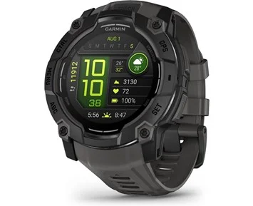 Garmin Instinct 3 AMOLED, 50mm, Black/Charcoal - Robust aktivitetsklocka med inbyggd ficklampa