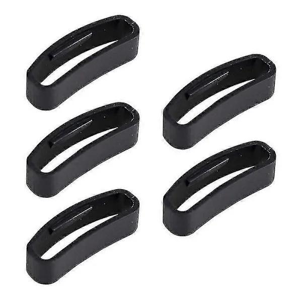5 st Ersättningsringar Loop Keeper Gummiband Anti-fall Spänne Hållare för Smart Armband Klockband Kompatibel med Suunto Core (svart)
