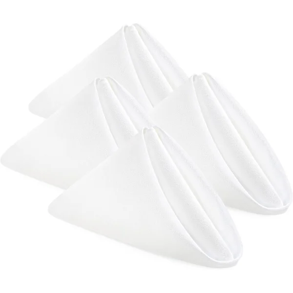 Tygservetter – 24-pack, återanvändbara (Vit, 43 x 43 cm) Svart
