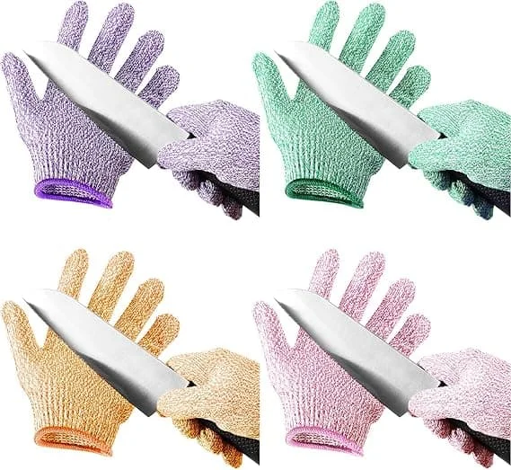 Barnsäkra handskar, skärskydd nivå 5, skydd för kök, trädgård, ostronöppning, hantverk, DIY XS-storlek