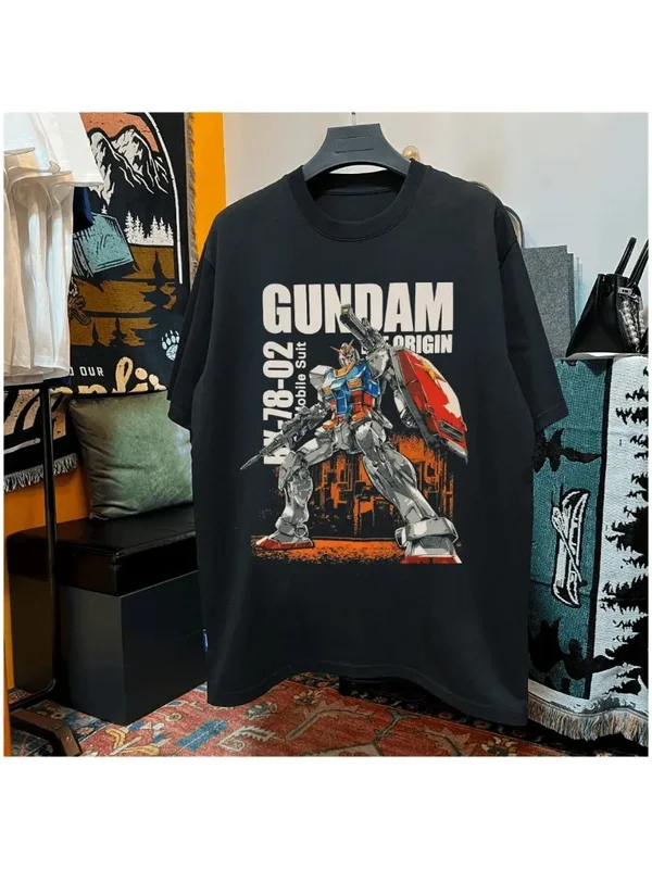 AliExpress - T-shirt graphique Mobile Suit Gundam pour hommes, femmes et enfants, t-shirt en coton surdimensionné, streetwear Harajuku, hauts d'été à 