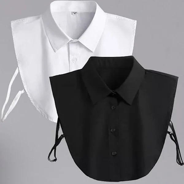 2 stk. skarp krave professionel formel påklædning falsk krave bacheloruniform gallakjole falsk krave skjorte en sort og en hvid