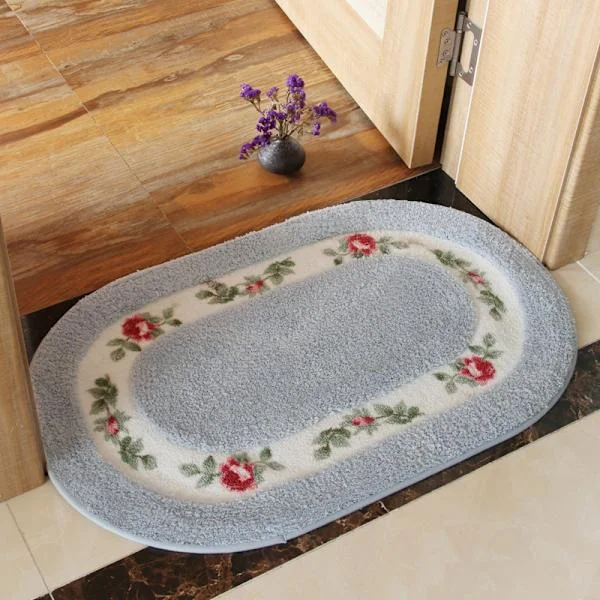 Kylpyhuonematot Romanttiset Ruusukukka-nukkamatot olohuoneeseen makuuhuoneeseen, liukumaton imukykyinen kylpymatto keittiömatto ovimatto