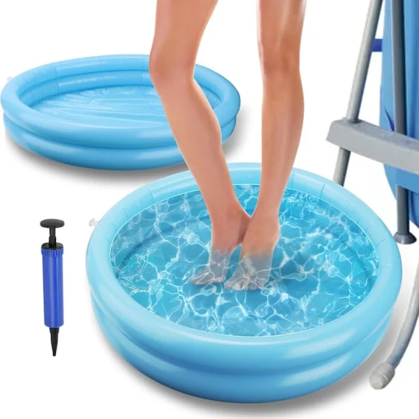 2 st Inflatable Fotbad för Pool, Rena Fötter, Fotbadsbalja för Pooltrappor, Hemma Spa