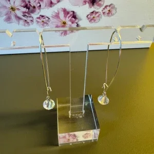 Silvriga örhängen med Swarovski kristaller