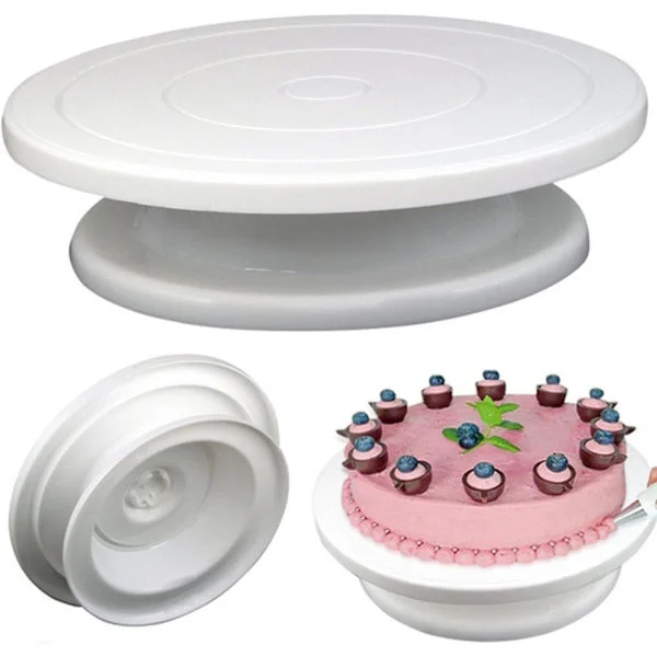 Roterende kakefat i plast, fondant kakefat, kakefat med dreiefunksjon