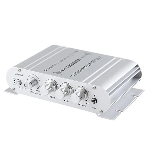 12V 400 Watt Bil Stereo Forsterker 2.1 Kanal Hifi Høyttaler Effektforsterker System Utendørs