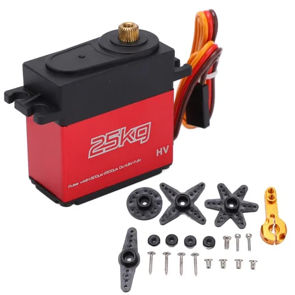25 kg RC Digital Servo Høy Dreiemoment Full Metall Styresnekke for 1/10 1/8 RC Biler