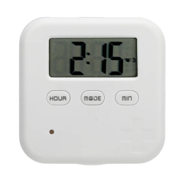 Bærbar Medicinæske med Timer Smart Medicinorganisator med Ur Vibrationspåmindelse 4 Store Rum Medicinskab Blå