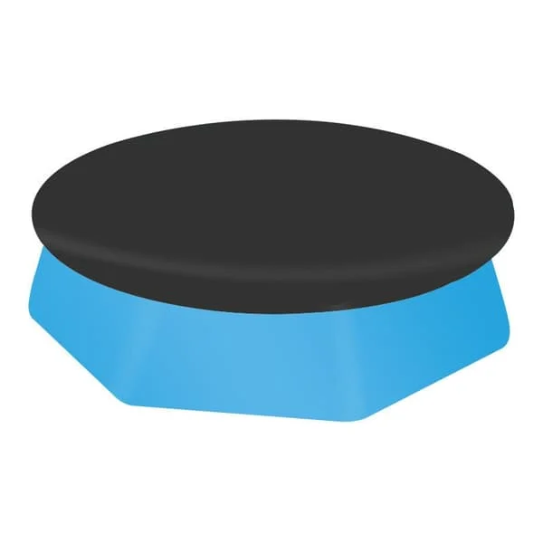 Rund Poolöverdrag för Rund Pool 457cm, Poolskydd, Uppgraderat Material, Tjockare och Hållbart, Damm- och Lövbeständigt, Lätt att Installera, Svart (