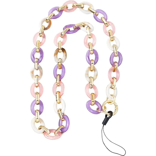 1 pc Purple Acrylic Phone Strap, Mobile Phone Strap, Phone Necklace, Phone Charm, Universal Phone Lanyard Compatible with Smartphones
